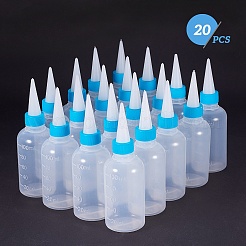 プラスチック接着剤ボトルセット  透明なプラスチック漏斗ホッパー付き  ホワイト  45.5x145.5mm  容量：100ミリリットル  20個/セット&nbsp;DIY-BC0002-43