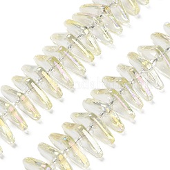 電気メッキガラスビーズセット  三角形  ミックスカラー  9x15.5~16x2.8~3mm  穴：1mm  約119~131個/連  24.21''~24.41''（61.5~62センチメートル）&nbsp;GLAA-K061-04