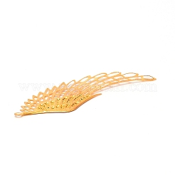 合金ペンダント  DIYネックレスブレスレット用  ウイング  ゴールドカラー  70x24x1mm  穴：1.5mm  2個/ペア&nbsp;LS-PALLOY-WH0092-02A-G