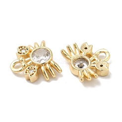 Brass Micro Pave Clear Cubic Zirconia Pendants&nbsp;KK-U013-03G