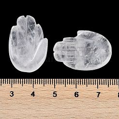 天然石クオーツクリスタルペンダント  ハムサ手  26~27x18.5~19x6~6.5mm  穴：1.5mm&nbsp;G-K359-03O