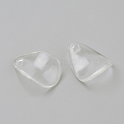 透明なアクリルパーツ  花びら  透明  17.5x13x3mm  穴：2mm&nbsp;X-TACR-Q241-05