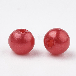 ABSプラスチックビーズ  模造パール  ラウンド  ミックスカラー  4x3.5mm  穴：1.5mm  約15000個/500g&nbsp;OACR-Q004-4mm-10