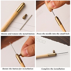木製タンブールフック1袋  鋼針で  3Dフランス刺繍かぎ針編みツール用  バリーウッド  122x12x6mm&nbsp;TOOL-DJ0001-45B