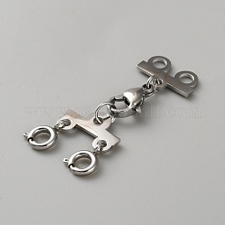 304ステンレススチールチェーンエクステンダー  重ね付け用留め具付き  ステンレス鋼色  38mm&nbsp;STAS-WH20030-01P-01