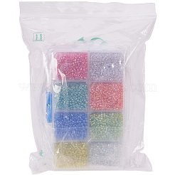 混合された12/0円形ガラスシードビーズ  ミックスカラー  2mm  穴：1mm  約12500個/箱&nbsp;SEED-PH0006-2mm-05