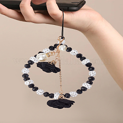 1Pc Crystal Flower Charm Moblie Straps&nbsp;AJEW-LP0005-01B