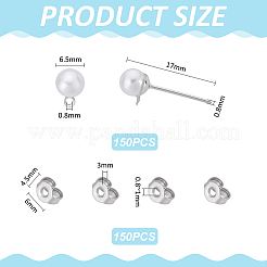 150Pcs Iron Stud Earring Findings&nbsp;STAS-UN0063-55P