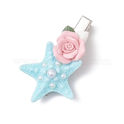 2Pcs Resin & Handmade Porcelain Iron Alligator Hair Clips for Women Girls&nbsp;PHAR-JH00140