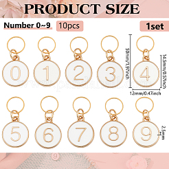 10Pcs Alloy Enamel Pendant Locking Stitch Markers&nbsp;JEWB-BC00004