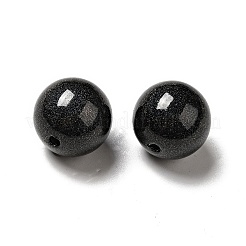 ABSプラスチックパール調ビーズ  ラウンド  ブラック  15~16x15mm  穴：2mm&nbsp;SACR-A001-02I
