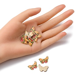 プリント合金ペンダント  カドミウムフリー＆ニッケルフリー＆鉛フリー  ライトゴールド  蝶  ナバホホワイト  15x20x1.5mm  穴：1.8mm&nbsp;FIND-YW0001-69A