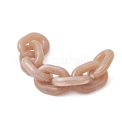 アクリル製ハンドメイドアズキチェーン5個  オーバル  ミックスカラー  24x18x5mm&nbsp;AJEW-JB01364