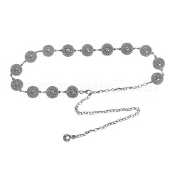 Boho Vintage Alloy Embossed Disc Link Waist Chains for Women&nbsp;WGCA4B9-02