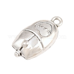 合金ペンダント  ハートのチャームが付いたネズミ  アンティークシルバー  27.5x14.5x4mm  穴：2.3mm&nbsp;FIDN-B066-03B-AS