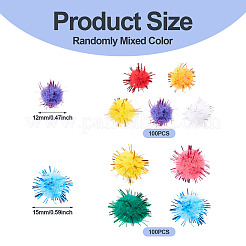 200Pcs 2 Styles Handmade DIY Doll Craft Pom Pom Yarn Pom Pom Balls&nbsp;AJEW-TA0002-18