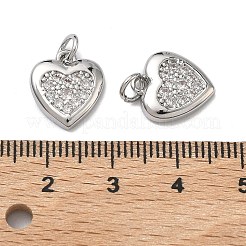 Brass Micro Pave Clear Cubic Zirconia Pendants&nbsp;KK-H256-09P