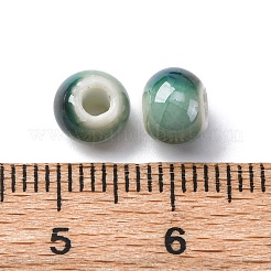 手作りの陶器ビーズ  ラウンド  ティール  6~7x5~6mm  穴：2mm&nbsp;PORC-D300-A10
