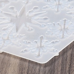 DIYペンダントシリコンモールド  レジン型  スノーフレーク  クリスマスのために  ホワイト  131x117x4.5mm  穴：1.7mmamdの2.6mm  内径：14~59x14.5~54mm&nbsp;X1-SIMO-P009-A02