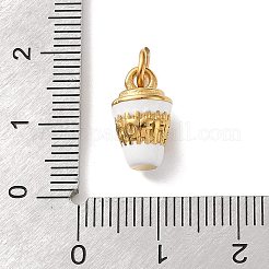 304ステンレススチールエナメルペンダント  コーヒーカップチャーム  ゴールドカラー  13x8x8mm  穴：4mm&nbsp;STAS-A152-06A-G