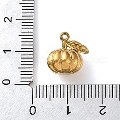 304ステンレススチールチャーム  カボチャチャーム  ゴールドカラー  12.5x12x10.5mm  穴：1.2mm&nbsp;STAS-D203-01G