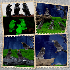 30Pcs Resin Crow Display Home Decorations&nbsp;DJEW-SP0001-34