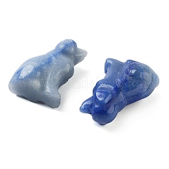 Dyed & Heated Natural Blue Aventurine Carved Dog Figurines&nbsp;DJEW-L023-A07