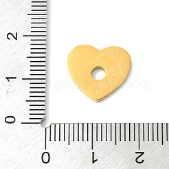 304ステンレススチールエナメルペンダント  ゴールドカラー  ピンク  ハートチャーム  12.5x14x1.5mm  穴：3mm&nbsp;STAS-A145-01I-G02