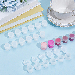 プラスチックの空のペイントポットストリップ  蓋付きの塗料保管容器  透明  33x172x22mm  容量：5ml（0.17fl.oz）&nbsp;AJEW-GF0013-97