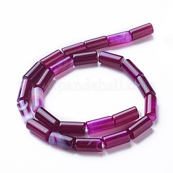 天然染め瑪瑙ビーズ連売り  コラム  パープル  15~16x7~8mm  穴：1.2mm  約25個/連  15.3インチ（39cm）&nbsp;G-G775-A-14
