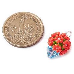 Beaded Flower Potted Charms&nbsp;PALLOY-MZ00446-01