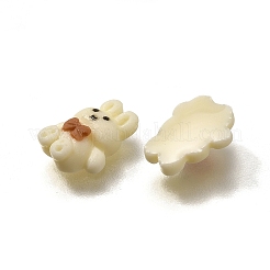 ルミナスオペーク樹脂カボション  ウサギとリボン  エナメル  暗闇で光る  レモンシフォン  10x7.5x3mm&nbsp;CRES-R458-07