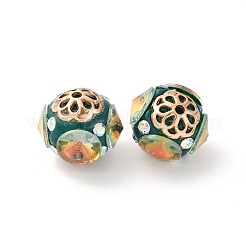 Handmade Resin Indonesia Round Beads&nbsp;IPDL-P005-14KCG-01