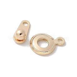 真鍮製スナップクラスプ  カドミウムフリー＆ニッケルフリー＆鉛フリー  18KGP本金メッキ  14x8x4mm  穴：1.2mm&nbsp;KK-U052-25G