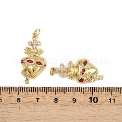 Brass Micro Pave Cubic Zirconia Pendants&nbsp;KK-L240-21G