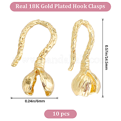 10Pcs Rack Plating Brass Hook Clasps&nbsp;KK-BBC0010-48