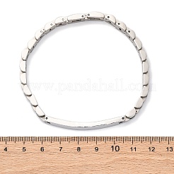 304ステンレススチールリンクチェーンブレスレット  女性用・男性用IDブレスレット  ステンレス鋼色  8-5/8x1/4インチ（21.8x0.6cm）&nbsp;BJEW-R018-21P