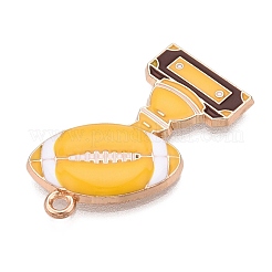 Rugby Theme Alloy Enamel Pendants&nbsp;ENAM-T021-04KCG