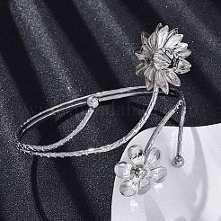 Lotus Alloy Arm Cuff Bangles for Girl Women&nbsp;AJEW-A063-01D-P