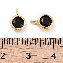 Brass Micro Pave Cubic Zirconia Charms&nbsp;KK-C051-38G-01