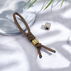 4個 2色 真鍮ヨーロピアンビーズ  大穴ビーズ  サイコロ  アンティークシルバー＆アンティーク金色  10x10x11mm  穴：5.5mm  2個/カラー&nbsp;KK-NB0004-18