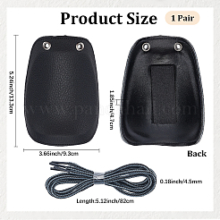 牛革製ウェルダー保護シューズカバー  オーバル  コード付き  ブラック  133x98x40mm&nbsp;FIND-WH20007-201