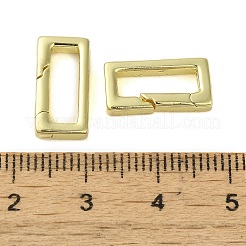 真鍮スプリングゲートリング  カドミウムフリー＆ニッケルフリー＆鉛フリー  長方形  ゴールドカラー  15x7.5x3mm&nbsp;KK-B089-11G
