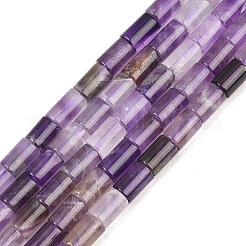天然の縞模様のアメジストビーズ連売り  コラム  多面カット  7.5~9x5~5.5mm  穴：0.7~0.8mm  約48個/連  15.35''（39センチメートル）&nbsp;G-F832-B04-01B
