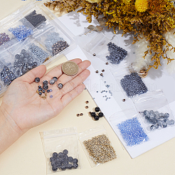 ガラス、アクリル、シードビーズを使ったDIYファインディングキット  混合図形  ミックスカラー  8~8.5x5.5~6mm  穴：1.4mm&nbsp;DIY-PA0001-44