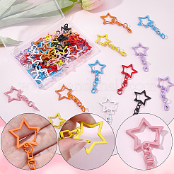 48Pcs 8 Colors Spray Printed Alloy Swivel Clasps&nbsp;FIND-SP0005-79