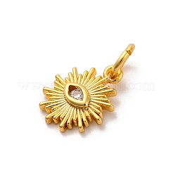 Brass Micro Pave Cubic Zirconia Charms&nbsp;KK-U033-04G-01