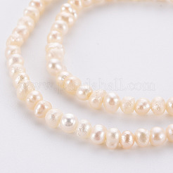 天然養殖淡水パールビーズ連売り  ポテト  ベージュ  2.5~3mm  穴：0.5mm  約131~132個/連  13.58インチ&nbsp;PEAR-R065-26