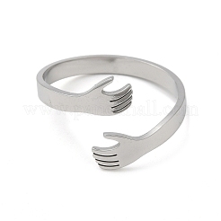 Non-Tarnish 304 Stainless Steel Cuff Rings&nbsp;RJEW-G299-04P