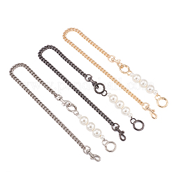 3 Sets 3 Colors Zinc Alloy Curb Chain Bag Straps&nbsp;FIND-GN0001-23